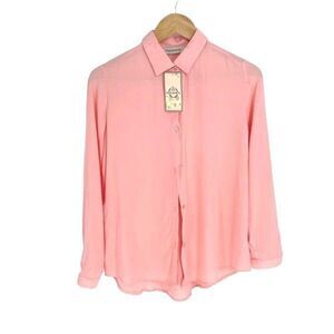 Polo Bonetta Womens Collared Long Sleeves Button Down Shirt Pink Size 36 Small N